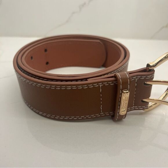 True Religion Brown Belt with Gold Buckle - Picture 3 of 7